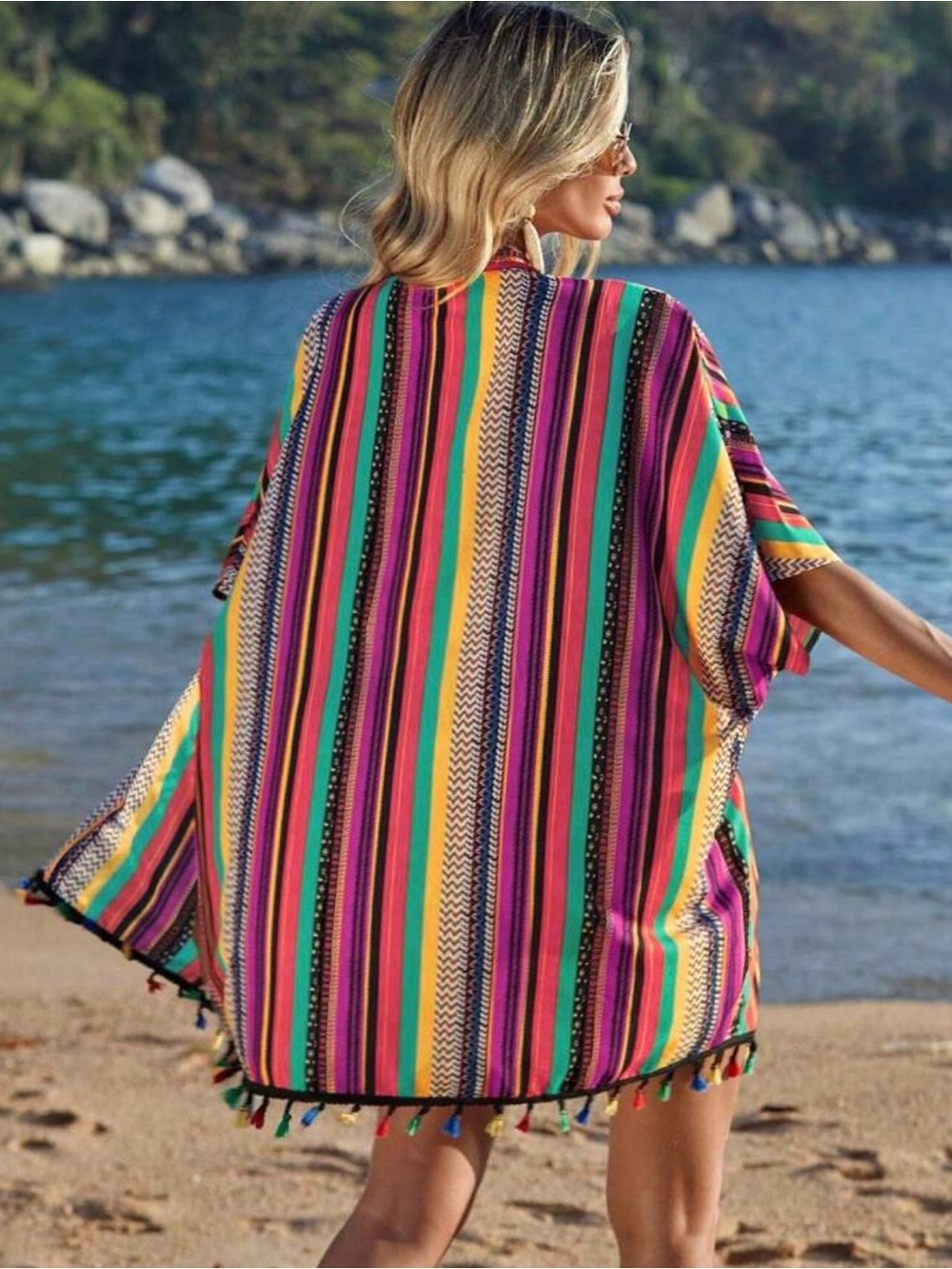 Women’s Striped Multicolor 3 Piece Vacation Set - Picture 4 of 9